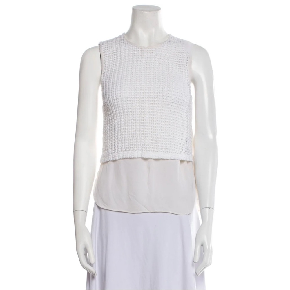 A.L.C. Ivory Textured Sleeveless Blouse